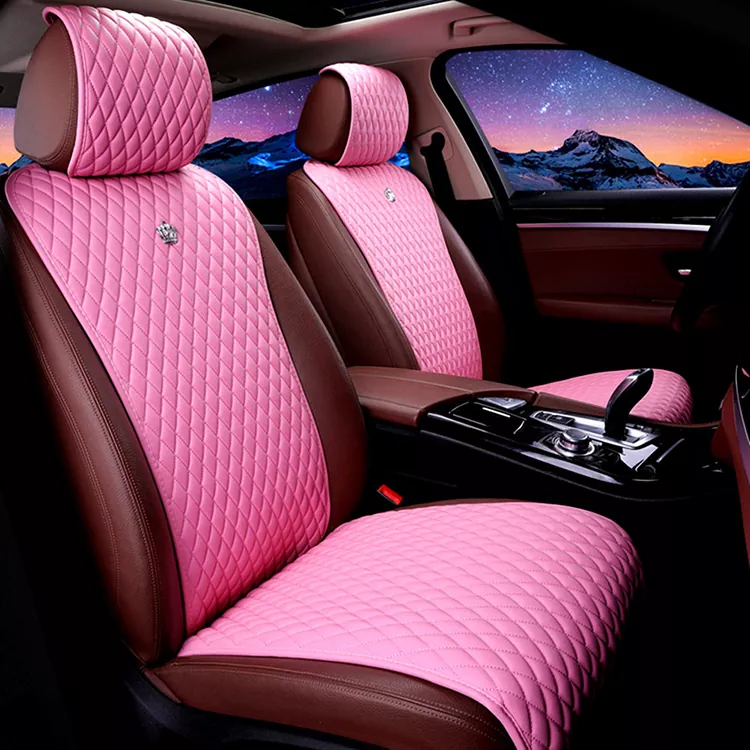 Fundas de asiento universales de cuero con corona