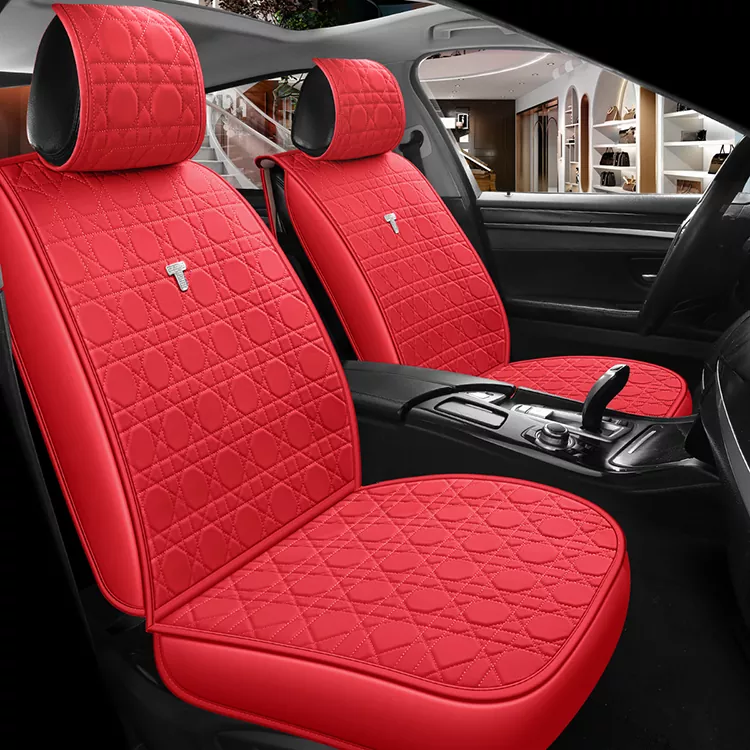 Fundas de asiento universales de cuero de cobertura total con diamantes de imitación